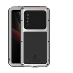 LOVE MEI Sony Xperia 1 II Case, Aluminum Metal Gorilla Glass Waterproof Shockproof Military Heavy Duty Sturdy Protector Cover Hard Case for Sony Xperia 1 II (Xperia 1 II, Silver)