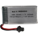 Vhbw - Batterie compatible avec SM-2P connecteur pour modéle rc par ex. voiture de course avion (1600mAh, 3,7V, Li-polymère, 68 x 34 x 9 mm)