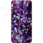 Samsung Galaxy A10 Genomskinligt Skal Lila Glitter