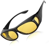 HD Vision Suncovers - Aurinkolasit silmälasien päälle - Keltainen