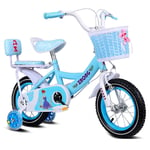 Kids' Bikes Children's Bicycles Fashion Girls' Bicycles Outdoor Outings For Children's Bicycle Children's Bicycles For 3-8 Years Old The Best Gifts For Children (Color : Blue, Size : 14 inches)