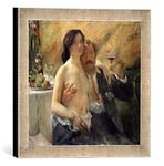 Kunst für Alle 'Image encadrée de Lovis Corinth Self Portrait with His Wife and a Champagne Glass Impression d'art dans Le Cadre de Main de qualité Photos, 30 x 30 cm, Argent, 1902, Raya