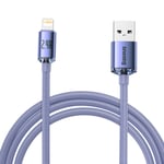 Baseus USB-A till Lightning kabel 2.4A, 2m - Lila