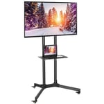 PERLESMITH PSTVMC01 Height Adjustable TV Cart for 32-65 Inch TVs