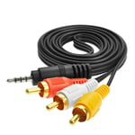 Male to Male Speaker AUX Cable AV Cable 3.5mm Jack to 3 RCA Adapter Wire
