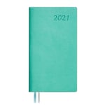 Calendrier 2021 Pocket Planner - Agenda Mensuel Hebdomadaire en Cuir PU Fin 3,7 × 6,4 (Couleur: Bleu, Taille: A6) Bloc-Notes du Nouvel an