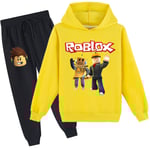 Roblox Hoodie Kläder Barn Termisk Hoodie Kläder Roblox Tryckt Hoodie Set yellow 130cm