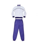 Puma Childrens Unisex Long Sleeve Zip Up White Purple Kids Track Suit 829349 01 - Size Small