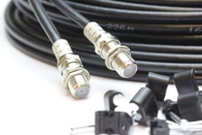 5m Twin Black Satellite Shotgun Coax Cable Extension Kit for Sky Plus, Sky HD, Freesat & 5 Special Masonry Cable Clips