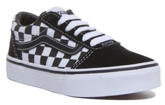 Vans Ward Lace Up Old Skol Checkered Trainer In Black White Size Uk 10 - 2