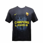 Kortærmet fodboldtrøje til mænd F.C. Barcelona Campions Lliga 05-06 Mørkeblå XL