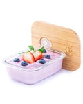 Umami Lunch Box En Verre & Bambou, Boîte Bento Japonaise Hermétique 1 Étage, Micro-ondes, Four & Lave-vaisselle, Zéro Déchet, Sans BPA