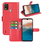 Nokia C21 Plus PU Wallet Case Red