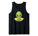 Quirky Alien with Avocado Ufo Tank Top