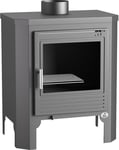 Fm Poêle À Bois Acier M-101 10kw Avec Porte En Fonte