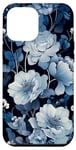 iPhone 12 Pro Max Navy Blue Flowers Florals Pattern Dark Moody Floral Case