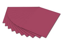 folia- Lot de 10 Feuilles Photo 50 x 70 cm Papier cartonné Largeur : 500 mm-Hauteur : 700 mm-300 g, 615218, Rouge Bordeaux