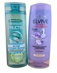 LOREAL Elvive Hydra Hyaluronic Conditioner & Garnier Aloe Hydra Shampoo Bundle
