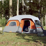 vidaXL Campingtält med LED-belysning grå och orange 441x288x217 cm 94312