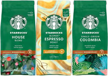 Starbuck Variety Bundle 200G - Colombian, House Blend & Blonde Espresso Roast & 
