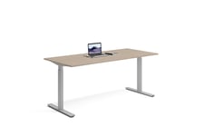 Wulff Hev senk skrivebord 180x80cm 670-1170 mm (slaglengde 500 mm) Färg på stativ: Sølvgrå - bordsskiva: Aske