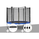 Kit trampoline Jardideco Atlas ø 2,44 m Bleu + Bâche de protection + Kit d'ancrage