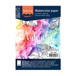 Vaessen Creative Papier Aquarelle Florence Pressé à Chaud A5, Blanc Intense, 200 GSM, Qualité d'artiste, Surface Lisa, 100 Feuilles pour Peindre, Handlettering, Projets d'art et Plus
