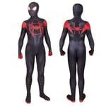 Leezeshaw Costume de super-héros Spider Miles Morales, unisexe, 3D Black Spider Miles Morales en lycra pour adultes et enfants