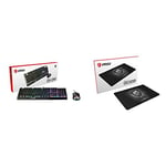 MSI VIGOR GK30 COMBO Gaming Keyboard (UK Layout) + Gaming Mouse Bundle & AGILITY GD20 - Gaming Mouse Pad, Low Friction Textile Surface, Soft Seamed Edges, Anti-Slip Base - 320 x 220 x 5 mm