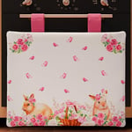 PETTI Artigiani Italiani Set Textiles de Cuisine, 100% Microfibre hypoallergénique, Pink Bunny, Copriforno 40x50 cm