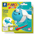 STAEDTLER 8035 21 FIMO Kids Modelling Clay Set - "Funny Whale" (Pack of 2 FIMO Kids Blocks, Stickers & Modelling Tools)