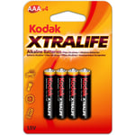 Kodak Aaa Batteri 4-pack ,lr03 Xtralife Alkaline Alkaliskt 1.5v