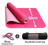 XY-M 8mm Thick Yoga Mat Solid Color with Double-sided Non-slip Texture, Comfort Stability - Men Woman Exercise Workouts Fitness Mat, 4 Colors (Size, 183cmx66cmx8mm),Pink,183cmx66cmx8mm