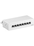 Pro CAT 6a Mini/Desktop Patch Panel 8 Port white - S