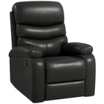 Rootz Relaxation Chair - Liggstol - Liggfunktion - Inklusive fotstöd - Svart - 80 cm x 90 cm x 105 cm