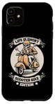 Coque pour iPhone 11 Mobylette Squelette Moto Motard - Scooter Trotinette