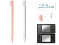 2 Pink White Stylus for DS Lite Nintendo/NDSL/DSL Plastic Replacement Parts Pen