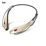 RTYU 4D Stereo Bluetooth Headset Neckband Wireless Earphones V4.2 Sport Headphone 15Hrs Playtime Handfree HD MIC (Color : Gold)