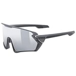 uvex Sportstyle 231 - Sports Sunglasses for Men and Women - Anti-Fog Technology - Comfortable & Non-Slip - Black-Grey Matt/Mirror Silver - One Size