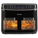 Salter EK5668GW Dual View Air Fryer Oven – XL Multi-Cooker with 12L Capacity, Add Divider for 5L Dual Cooking, Removable Easy Clean Accessory Kit, 11 Cooking Function with Multi-Level Cooking, 2600 W