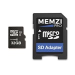 MEMZI PRO 32GB Micro SDHC Memory Card for Nextbase In Car Dash Cam Cameras - High Speed Class 10 UHS-I U3 95MB/s Read 60MB/s Write 4K 2K 3D Full HD Recording with SD Adapter