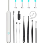 1 set Öronrengöring Otoskop Öronvaxborttagare Trådlös öronrengöring med kamera Öronskopa Kamera Otosc Vit 14.5X1.3X1.3CM