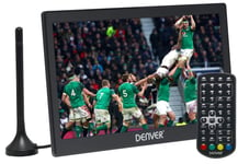 Denver 10" Rechargeable Small Portable TV with Freeview - 12 Volt HD TV for Camping, Kitchen, Caravan, or Car - Battery, Car Power or Mains Power – LED-1032