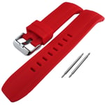Red Curved End Divers Silicone Watch Strap To Fit Seiko SKX007 22mm