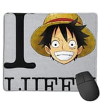 Heart Monkey D Luffy One Piece Customized Designs Non-Slip Rubber Base Gaming Mouse Pads for Mac,22cm×18cm， Pc, Computers. Ideal for Working Or Game