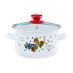 Emalia Olkusz Emaljerad gryta med lock Blåbär 20 cm 3,8 l EMALIA OLKUSZ