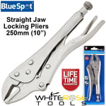 BlueSpot Straight Jaw Locking Plier 250mm 10" Mole Grips Adjustable Jaws Clamp