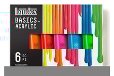 Basics Acrylic Colour Set 6X118ml Fluorescent Row