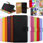 Samsung Galaxy A41/A42/A51/A71 plånbok skal fodral skydd skinn - Cerise A51