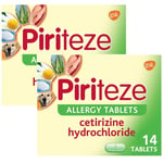 Piriteze Hayfever Tablets Allergy Cetirizine Hydrochloride 2 x 14 Tabs = 28 Tabs